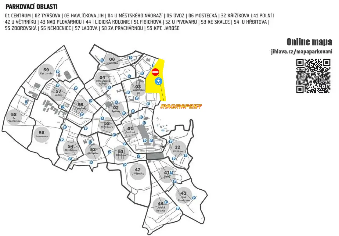 Mapa parkování Jihlava